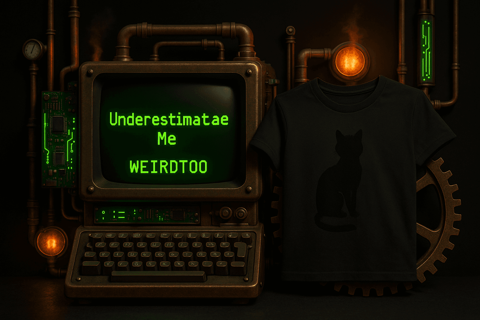 underestimate me black cat tShirt design discovery