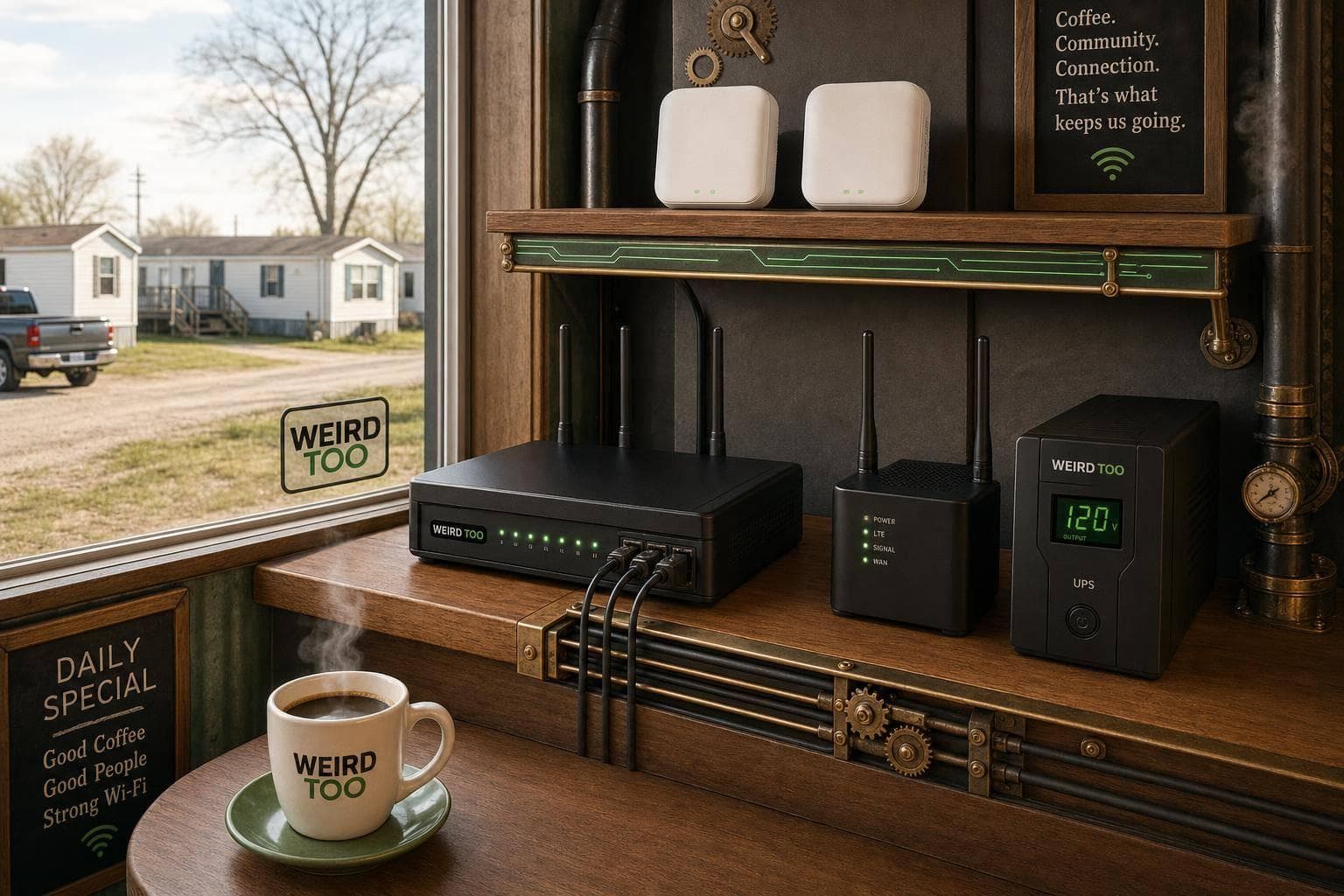 Affordable Network Equipment for Local Cafés Owners in Midwest Trailer Parks